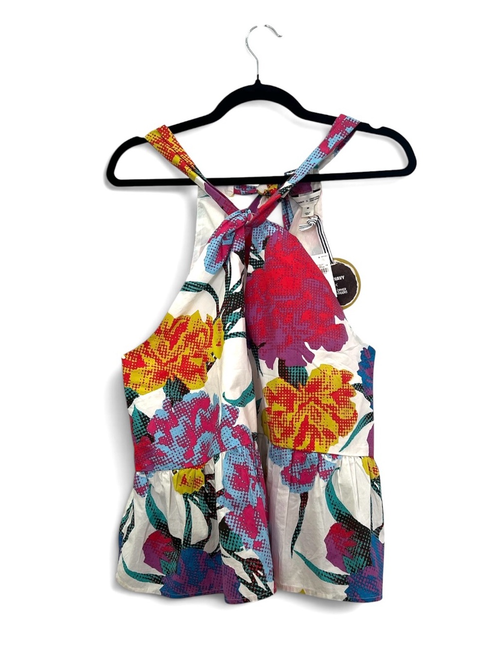 NWT Old Navy x Christopher John Rogers Bright Floral Peplum Halter Top